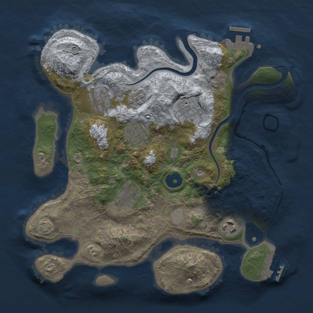 Rust Map: Procedural Map, Size: 3000, Seed: 824, 11 Monuments