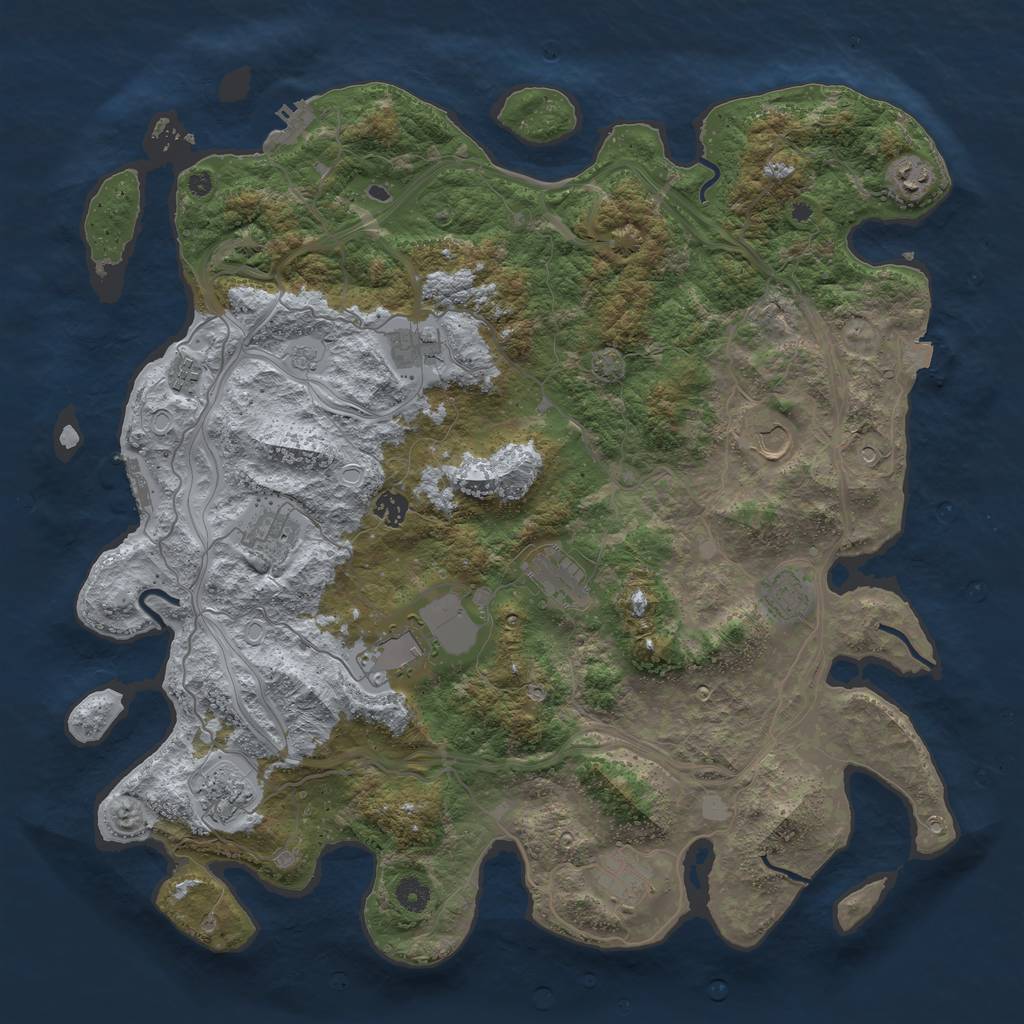 Rust Map: Procedural Map, Size: 4500, Seed: 1906658060, 19 Monuments