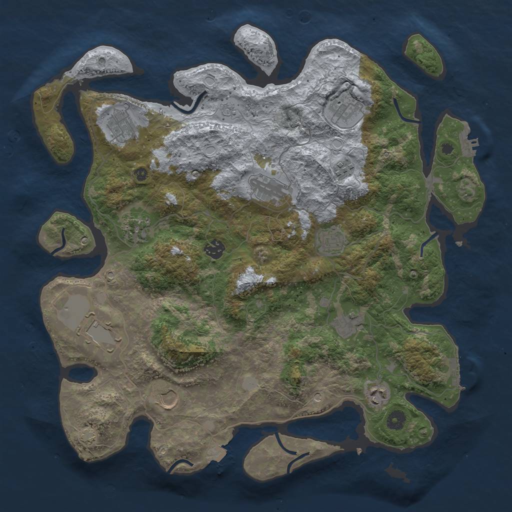 Rust Map: Procedural Map, Size: 3950, Seed: 527, 19 Monuments