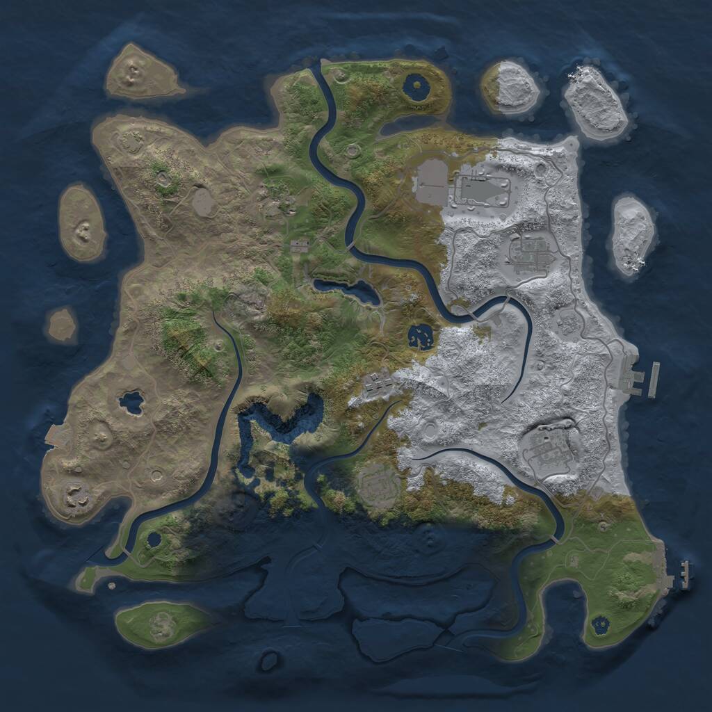 Rust Map: Procedural Map, Size: 4000, Seed: 292661589, 14 Monuments