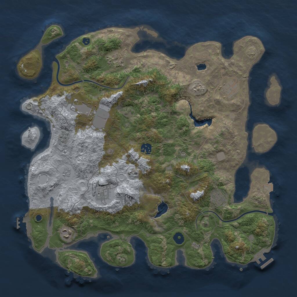 Rust Map: Procedural Map, Size: 4000, Seed: 415344, 14 Monuments
