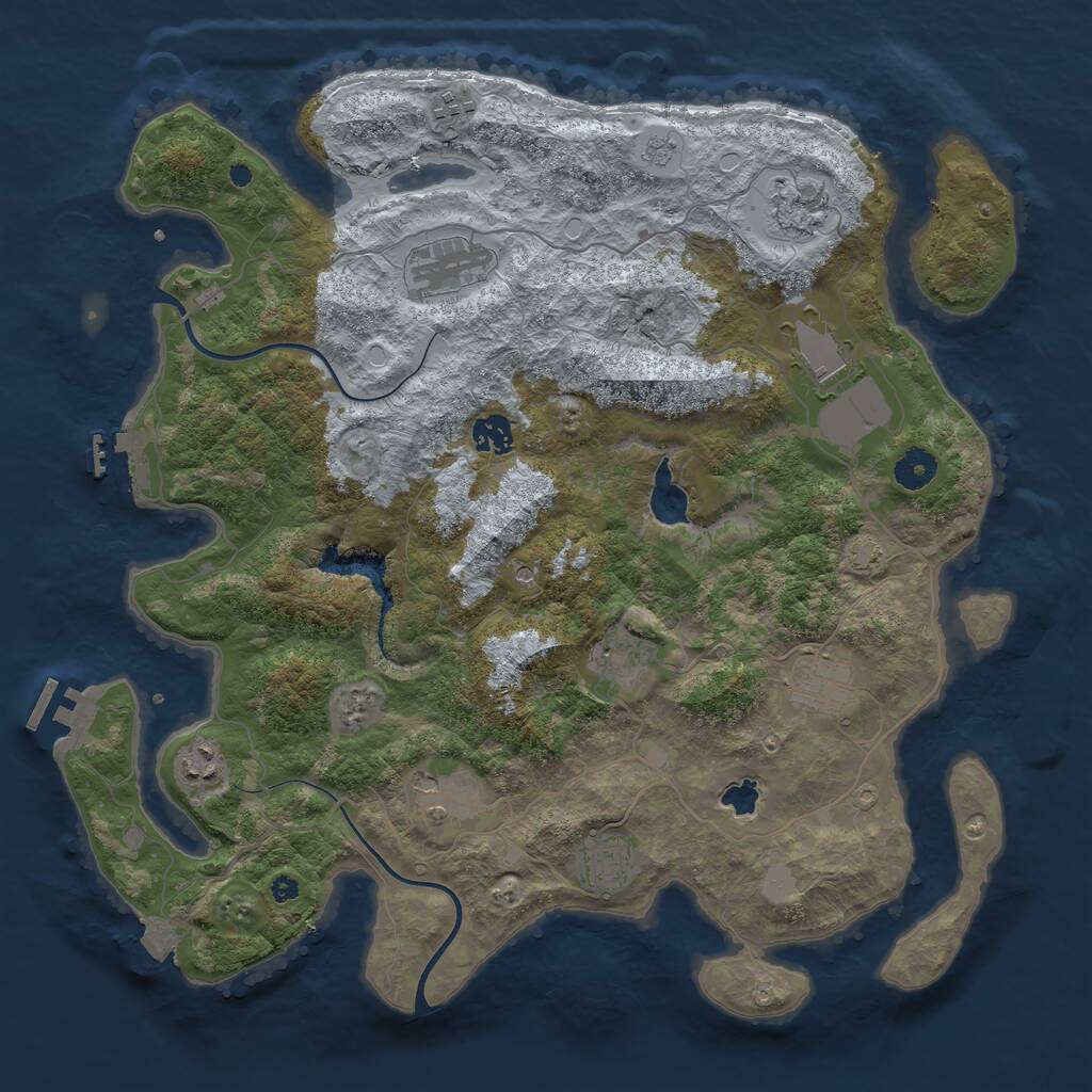 Rust Map: Procedural Map, Size: 4000, Seed: 18967459, 16 Monuments