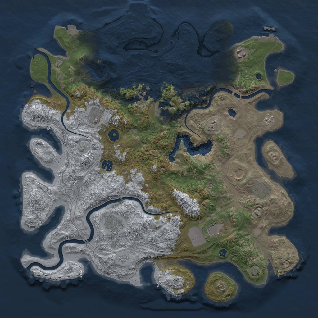 Rust Map: Procedural Map, Size: 4250, Seed: 909272478, 15 Monuments