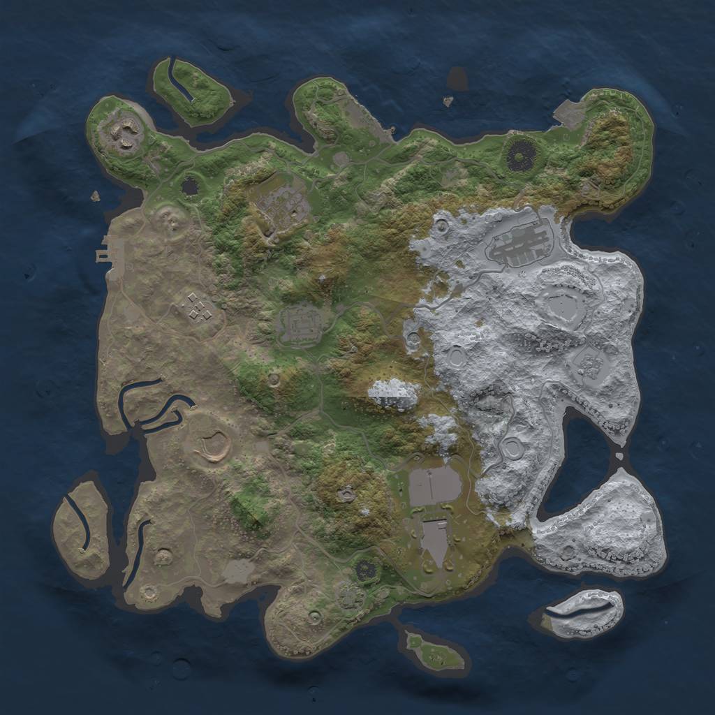 Rust Map: Procedural Map, Size: 3500, Seed: 271340296, 15 Monuments