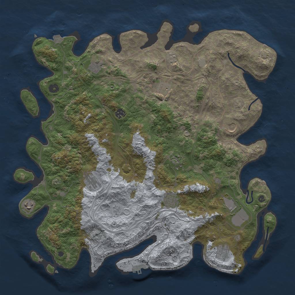 Rust Map: Procedural Map, Size: 4500, Seed: 250905, 18 Monuments