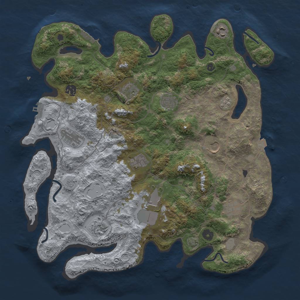Rust Map: Procedural Map, Size: 4000, Seed: 202405, 19 Monuments