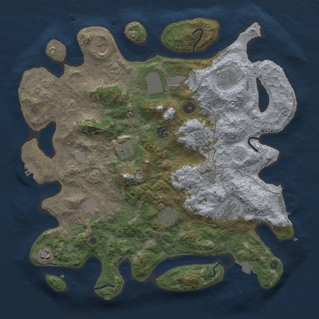 Rust Map: Procedural Map, Size: 4000, Seed: 29926, 18 Monuments