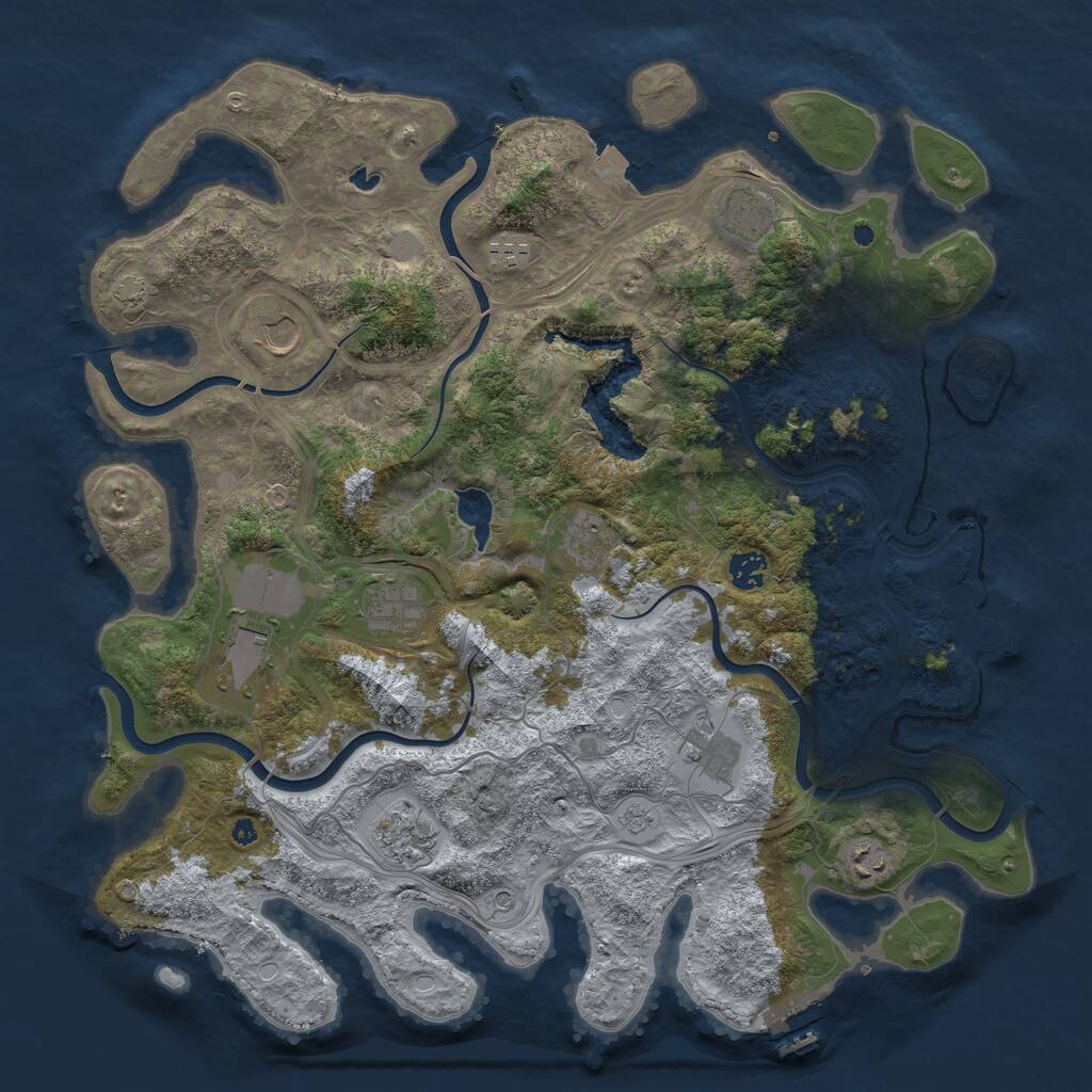 Rust Map: Procedural Map, Size: 4250, Seed: 650261553, 16 Monuments