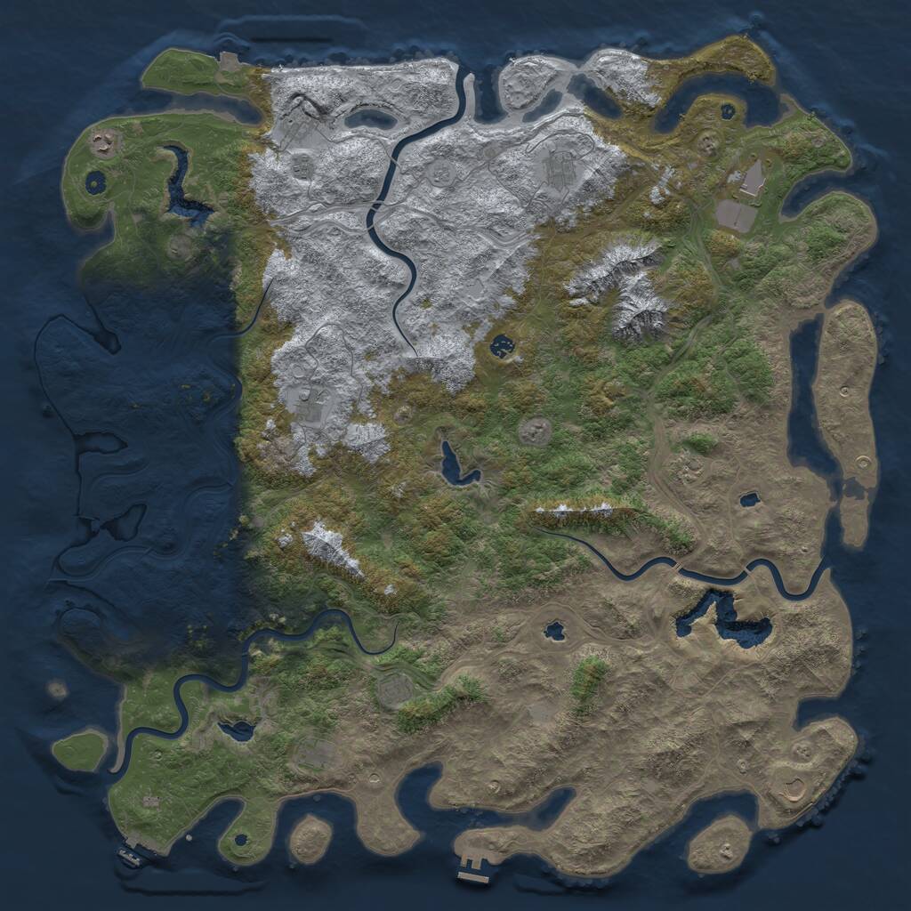 Rust Map: Procedural Map, Size: 6000, Seed: 1568570967, 17 Monuments
