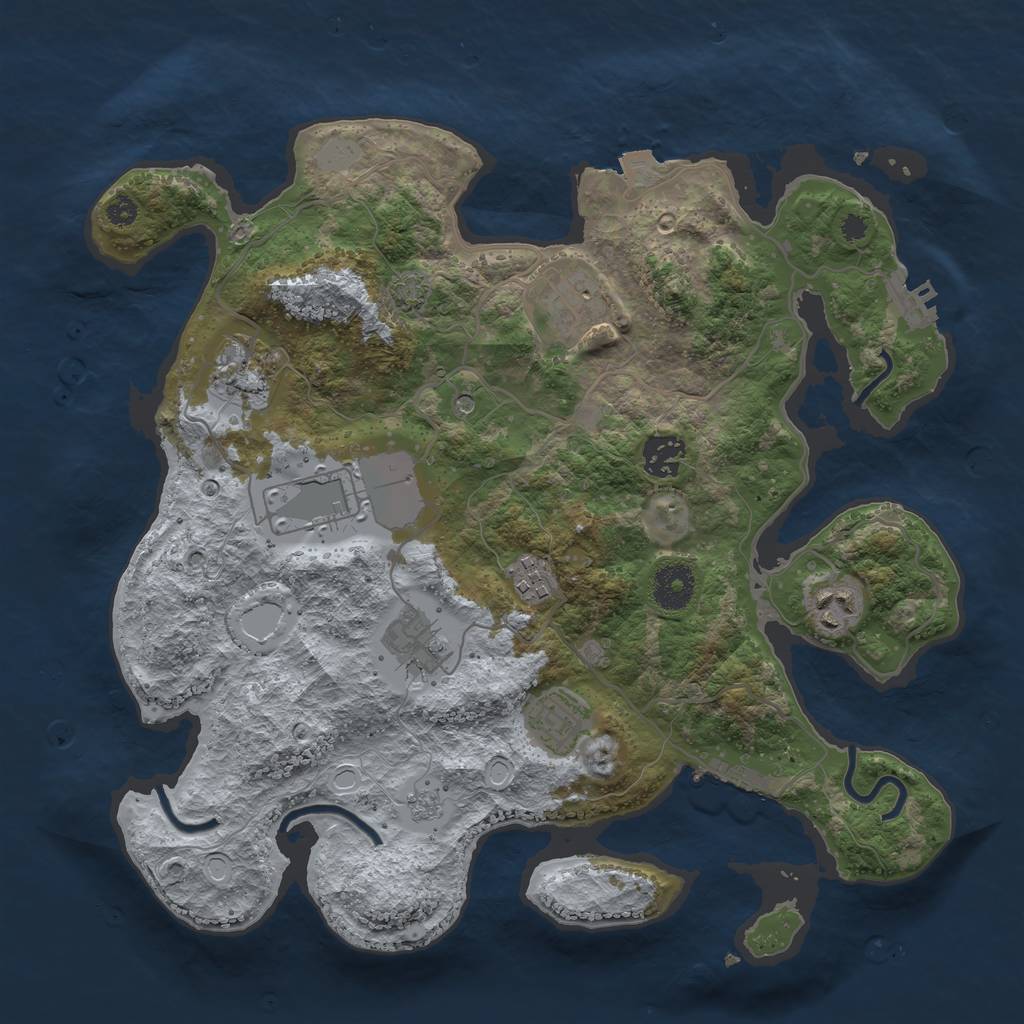 Rust Map: Procedural Map, Size: 3500, Seed: 68747, 16 Monuments