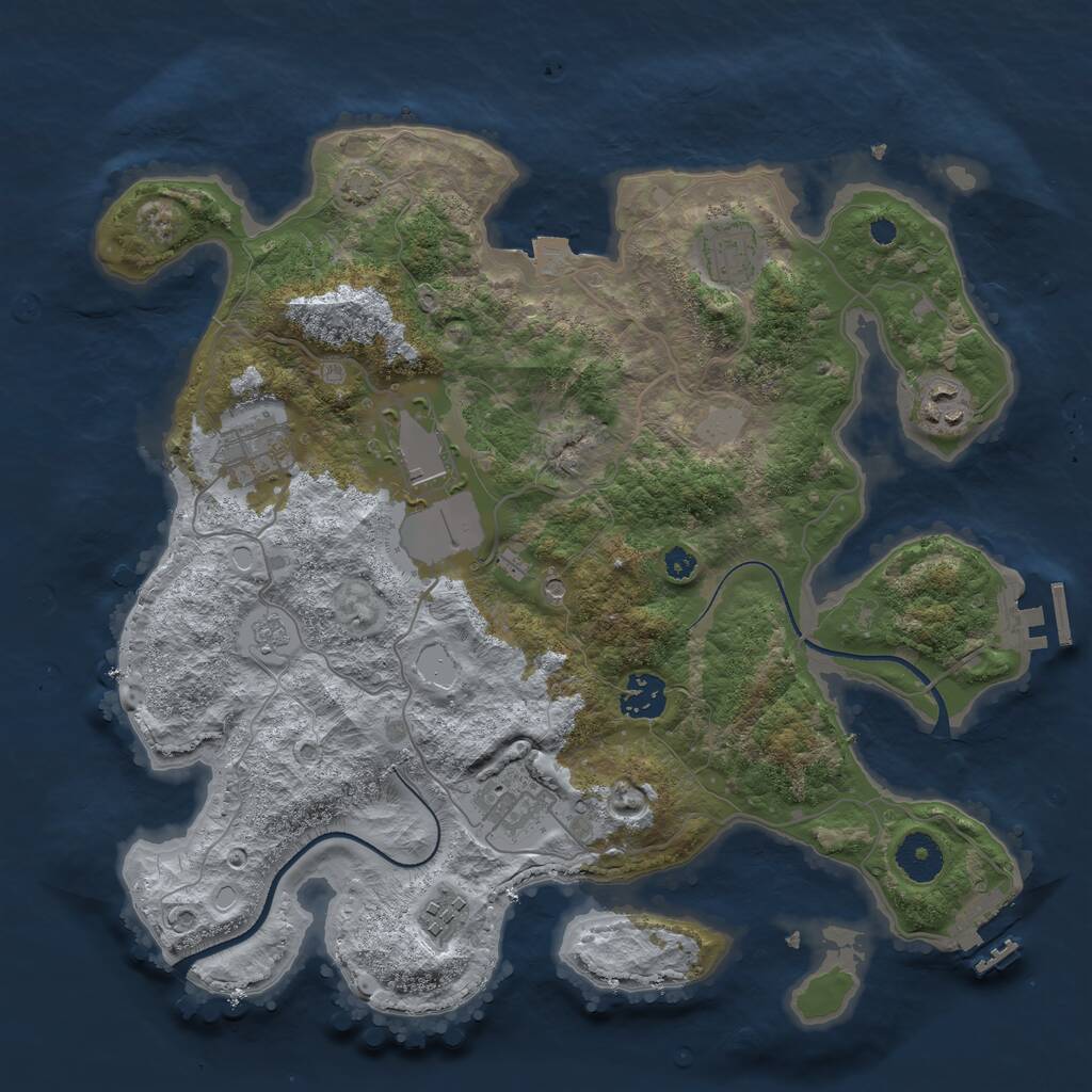 Rust Map: Procedural Map, Size: 3500, Seed: 68747, 13 Monuments