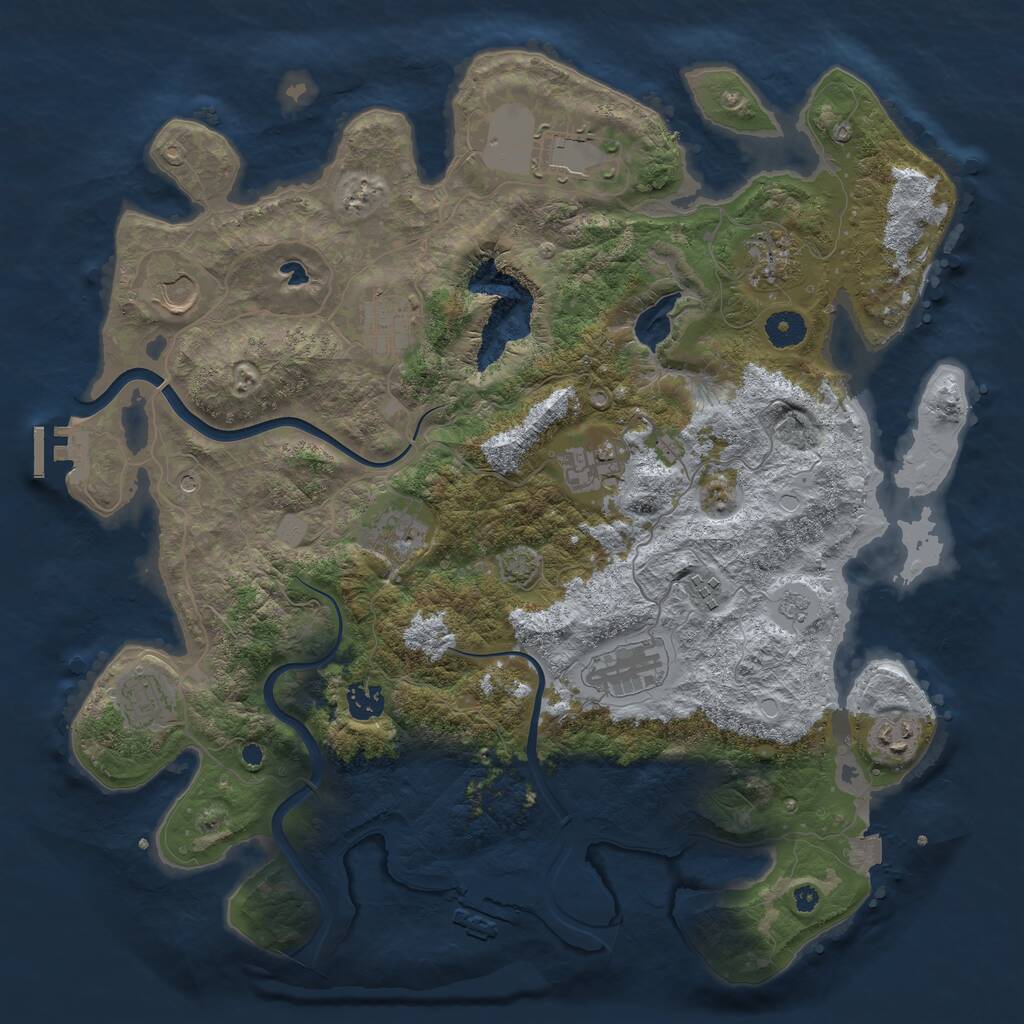 Rust Map: Procedural Map, Size: 4000, Seed: 12595421, 17 Monuments