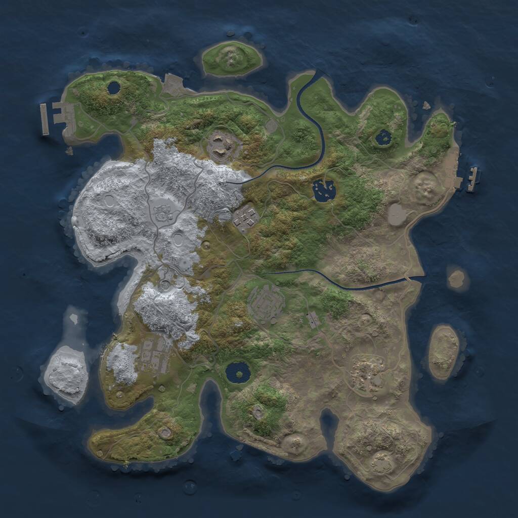 Rust Map: Procedural Map, Size: 3300, Seed: 1400654737, 12 Monuments