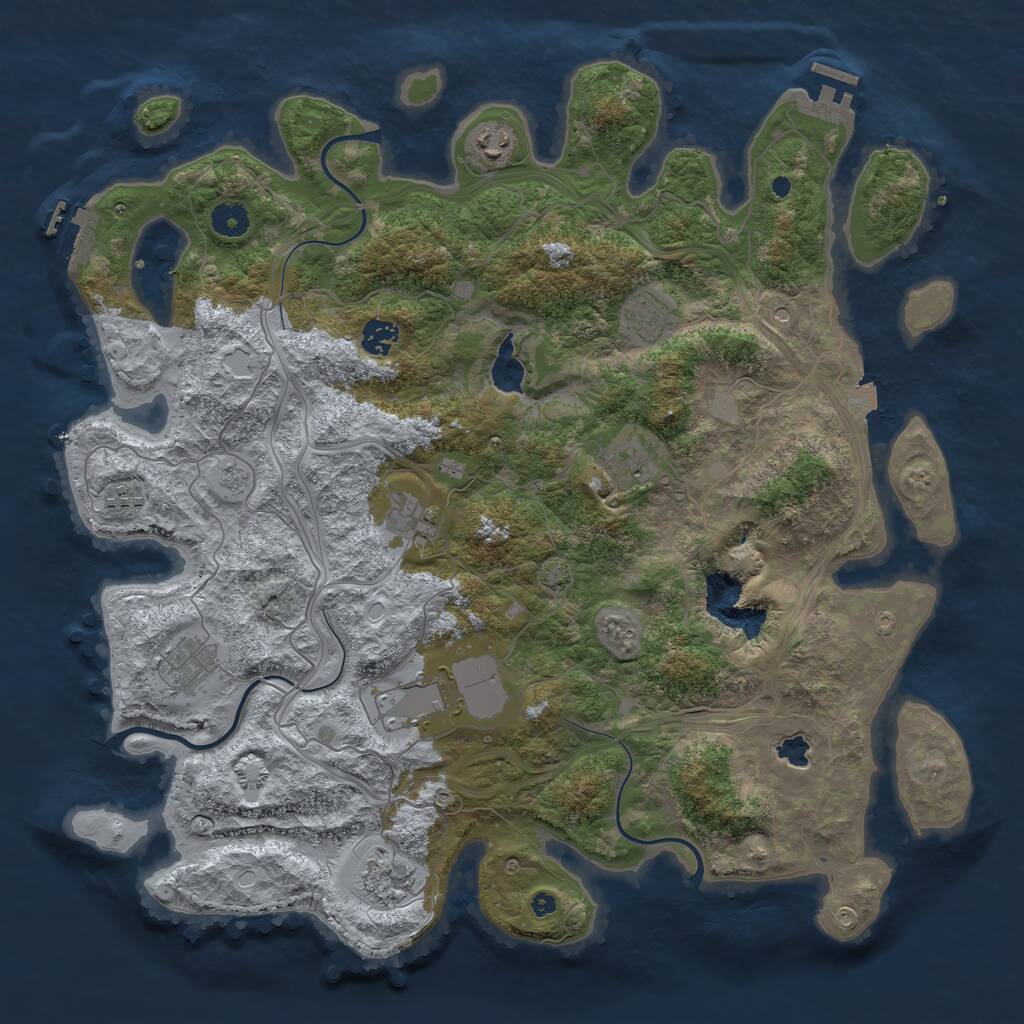 Rust Map: Procedural Map, Size: 4250, Seed: 1374557904, 15 Monuments