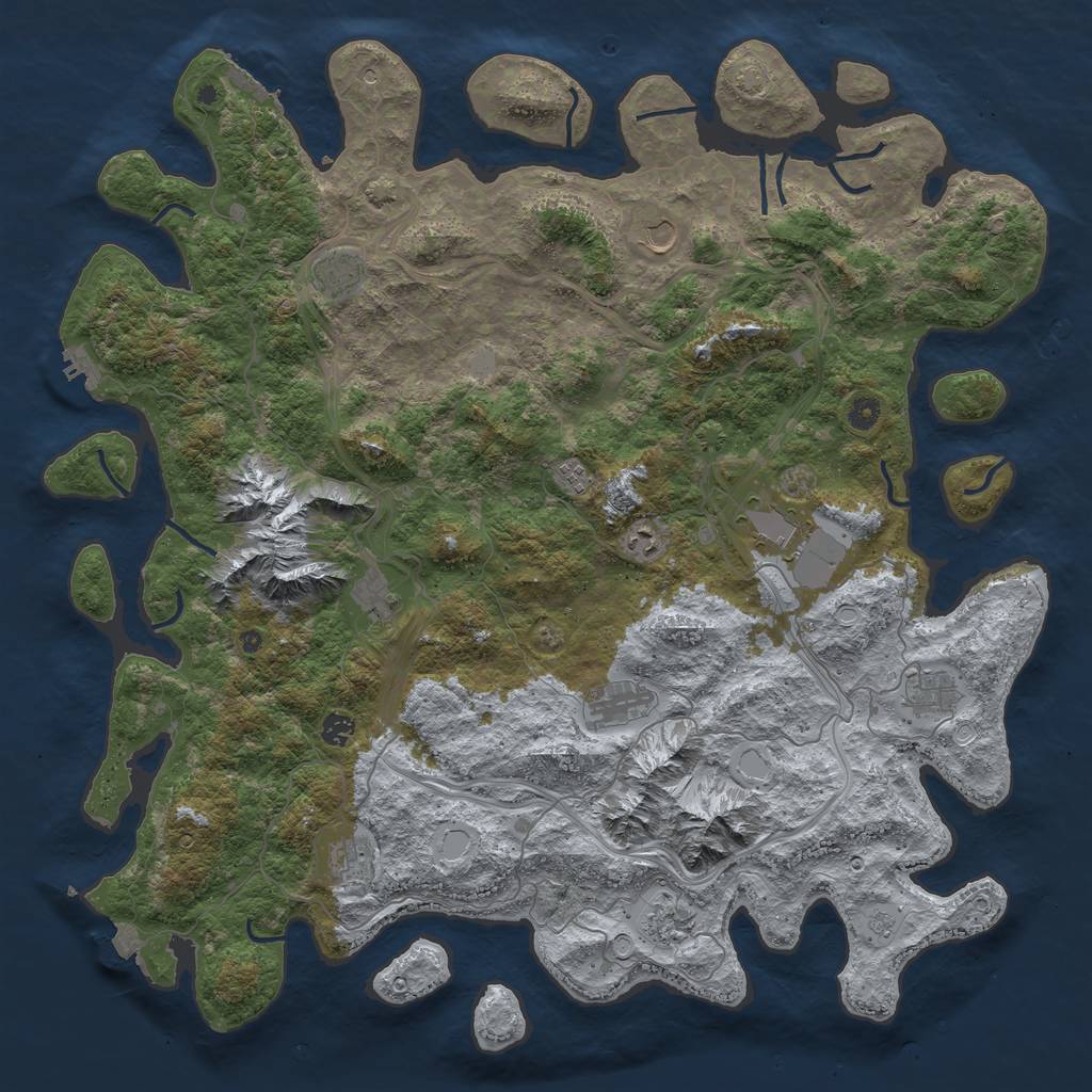 Rust Map: Procedural Map, Size: 5000, Seed: 9060906, 19 Monuments