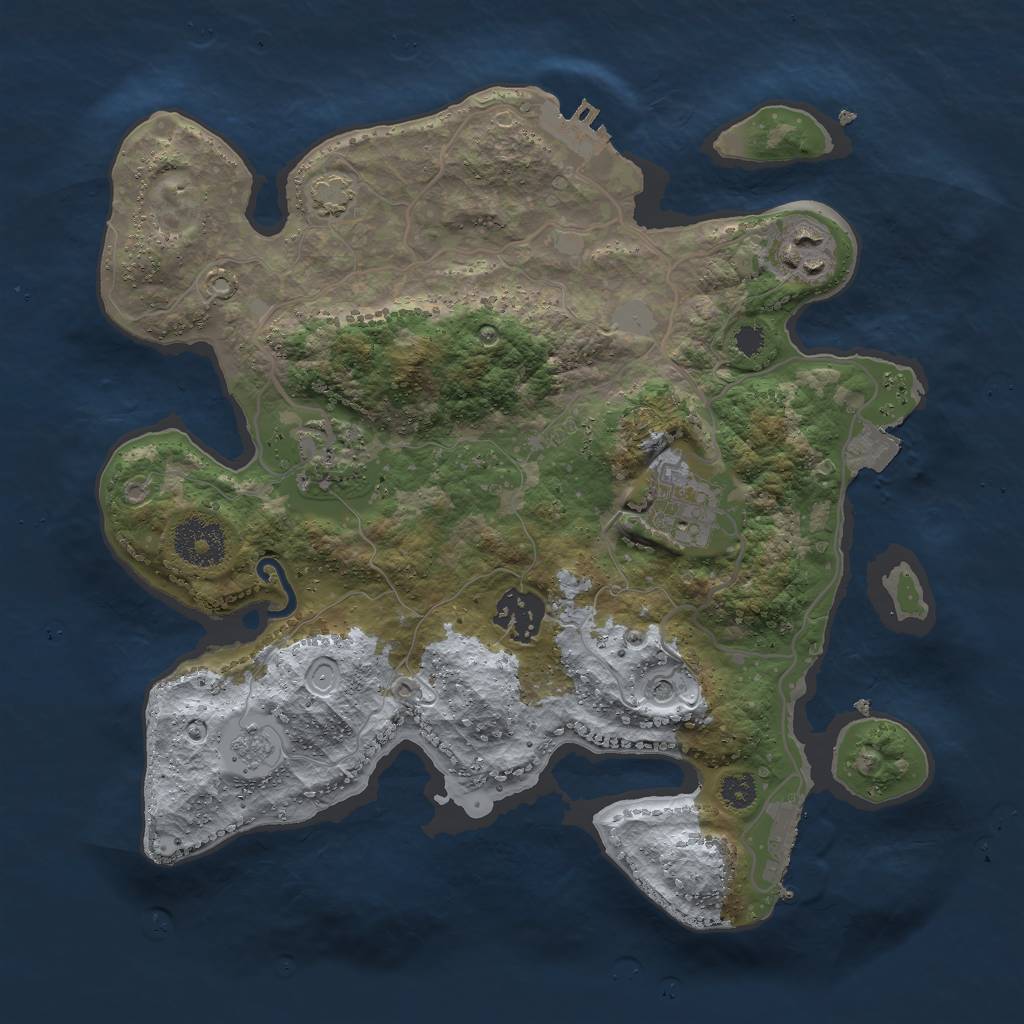 Rust Map: Procedural Map, Size: 3000, Seed: 1461728903, 12 Monuments