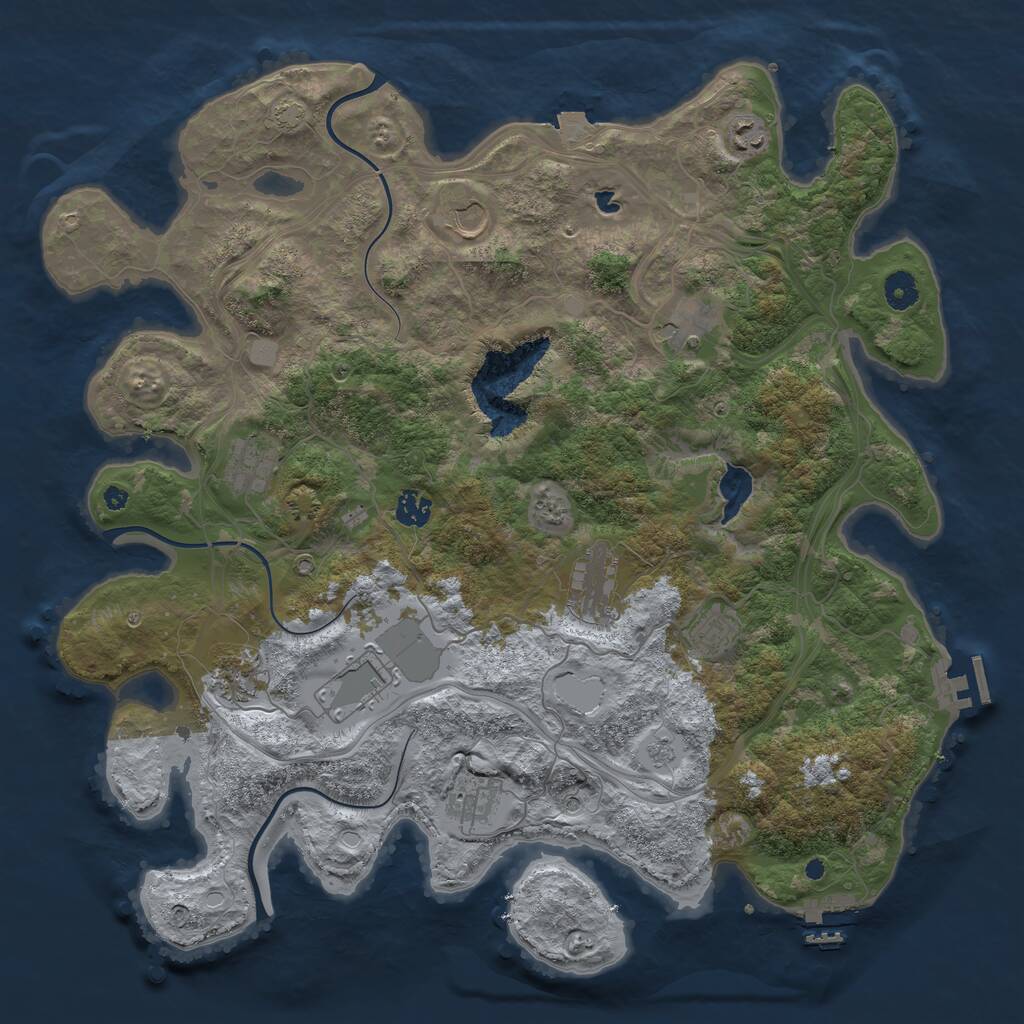 Rust Map: Procedural Map, Size: 4250, Seed: 1744704819, 16 Monuments