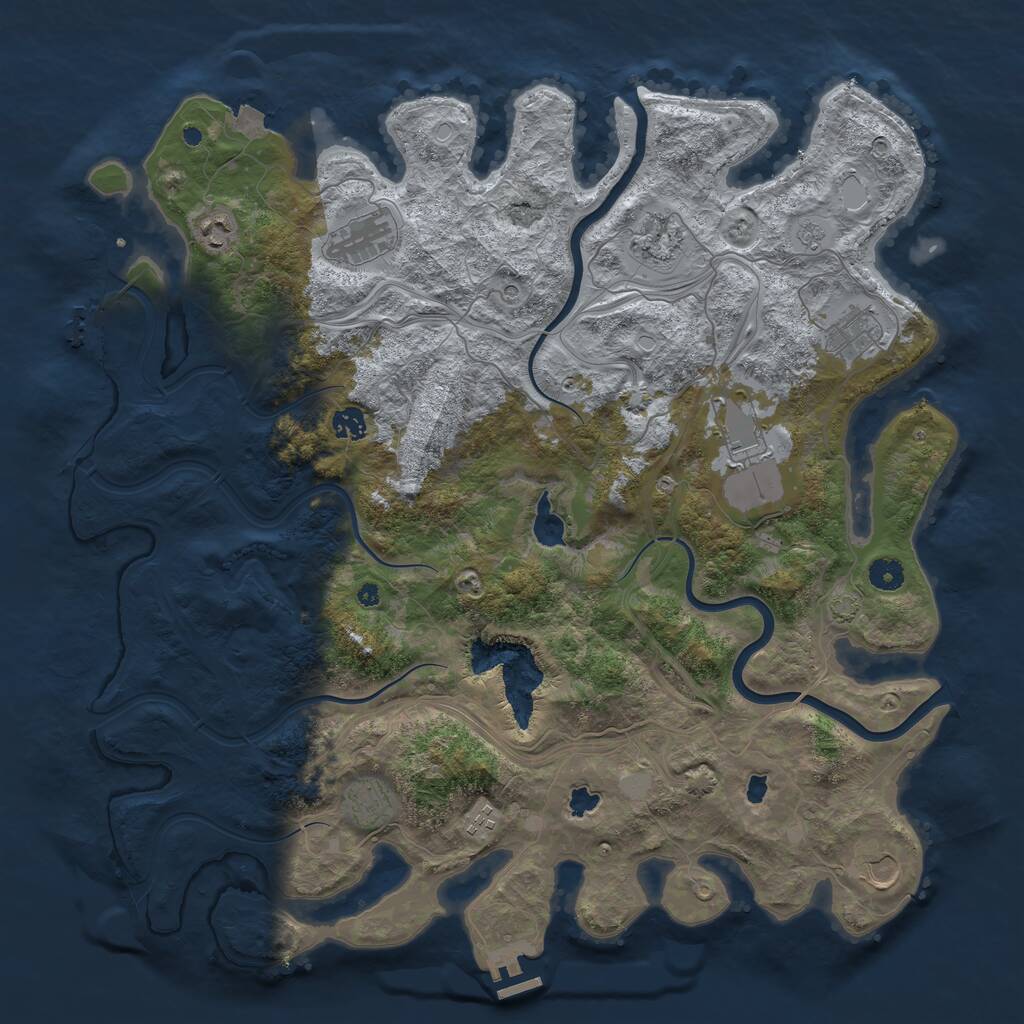Rust Map: Procedural Map, Size: 4500, Seed: 2084695252, 15 Monuments