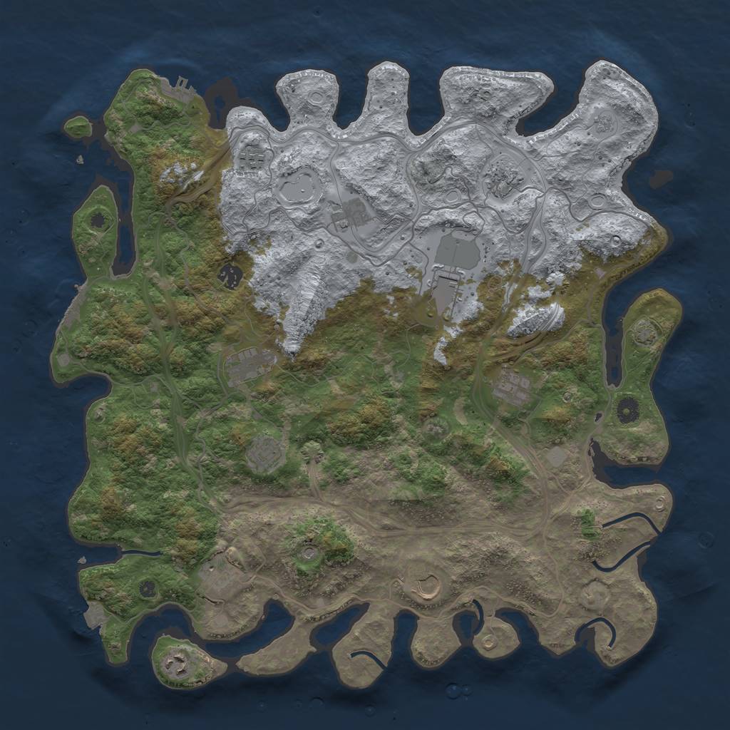 Rust Map: Procedural Map, Size: 4500, Seed: 2084695252, 19 Monuments