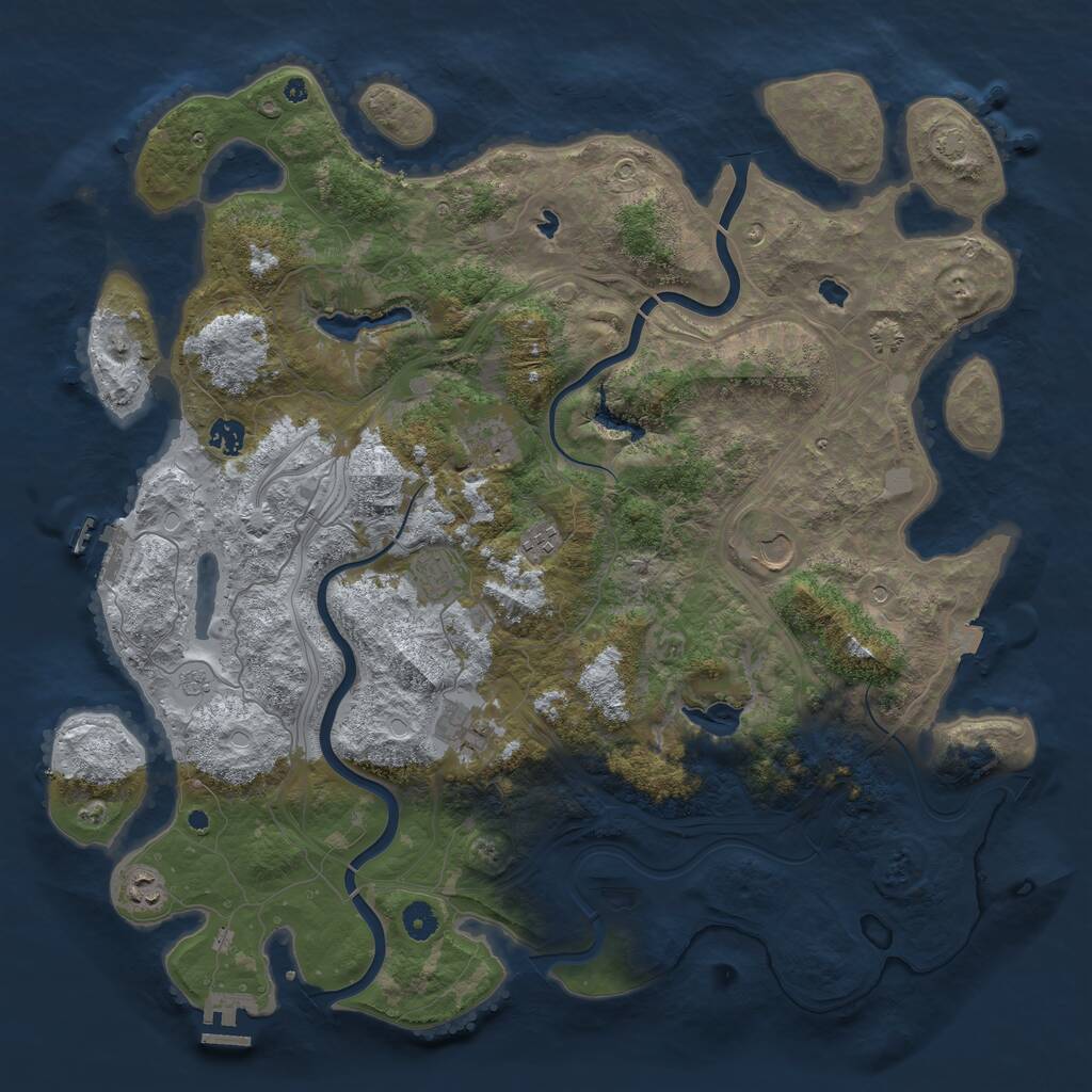Rust Map: Procedural Map, Size: 4500, Seed: 2036538151, 13 Monuments