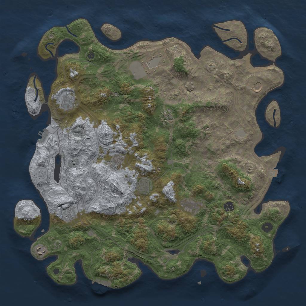 Rust Map: Procedural Map, Size: 4500, Seed: 2036538151, 19 Monuments