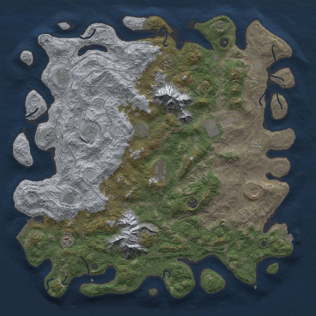 Rust Map: Procedural Map, Size: 5000, Seed: 703198242, 18 Monuments