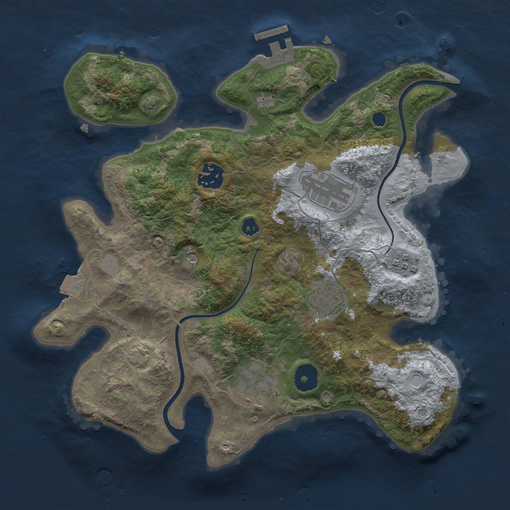 Rust Map: Procedural Map, Size: 3000, Seed: 1674169375, 9 Monuments