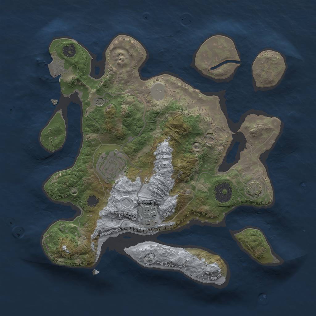 Rust Map: Procedural Map, Size: 2500, Seed: 151304809, 7 Monuments