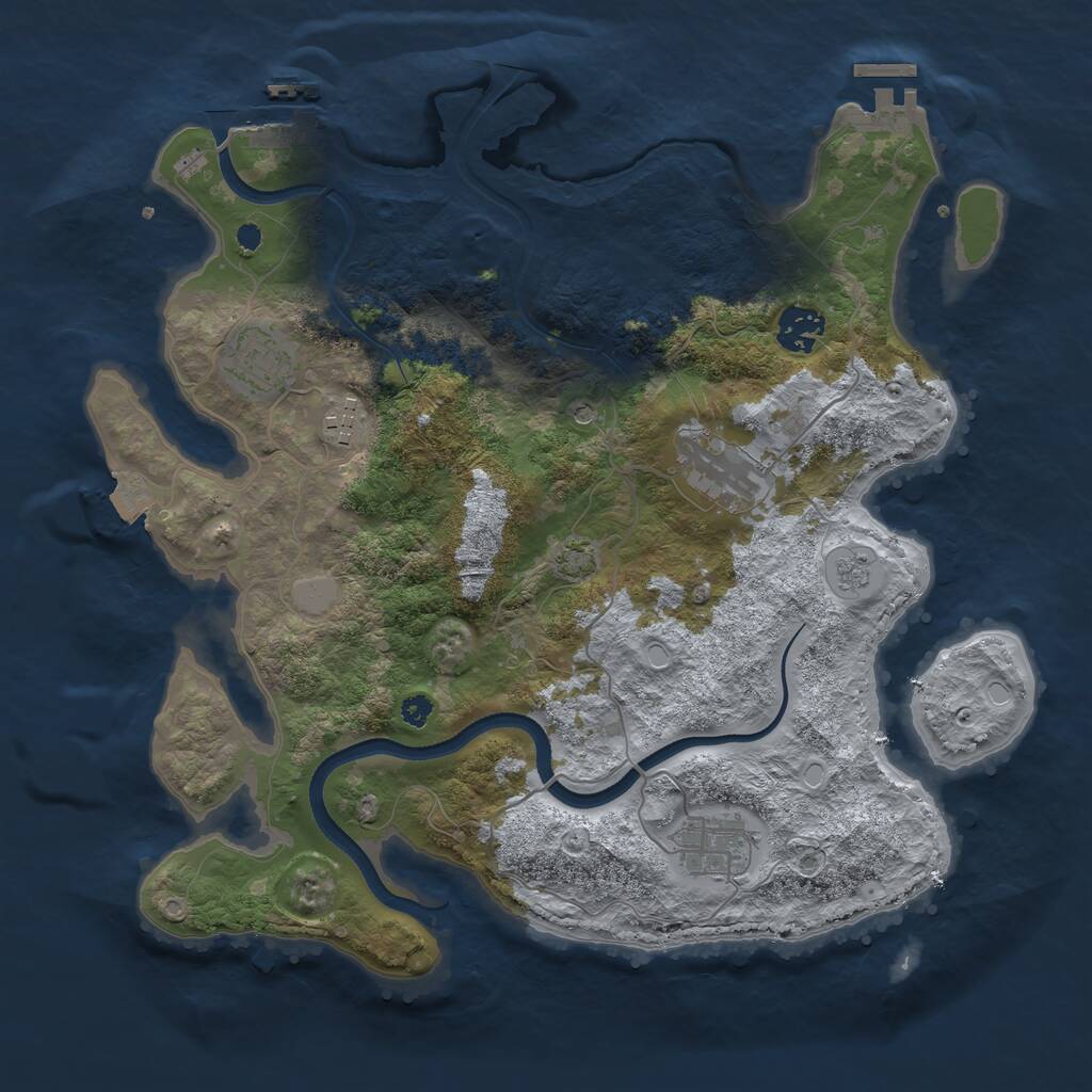 Rust Map: Procedural Map, Size: 3500, Seed: 325202311, 11 Monuments