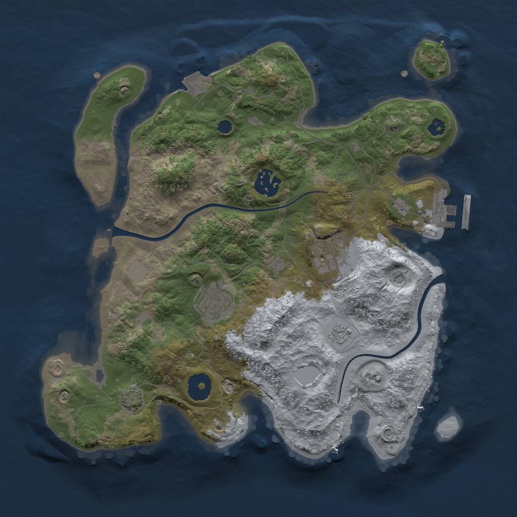 Rust Map: Procedural Map, Size: 3000, Seed: 1432125021, 8 Monuments