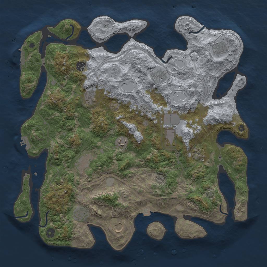 Rust Map: Procedural Map, Size: 4250, Seed: 370268907, 19 Monuments