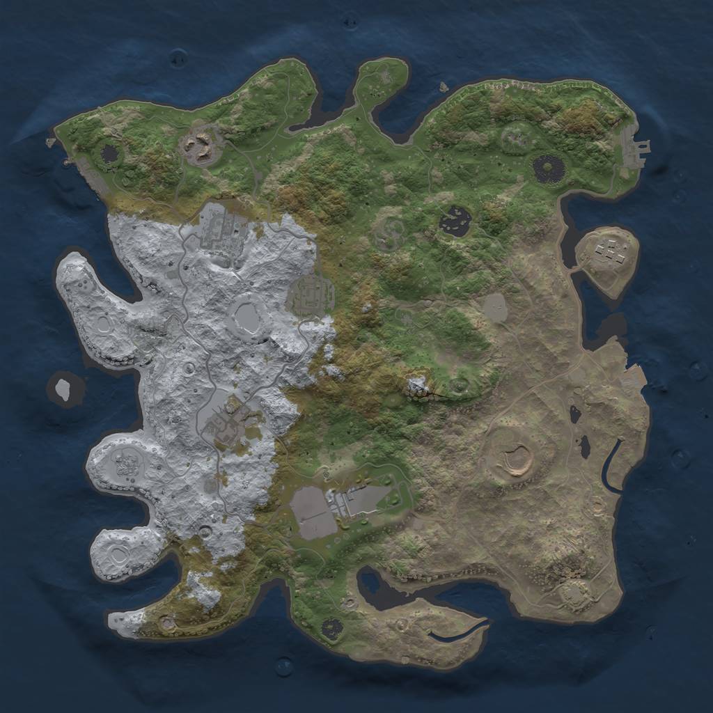 Rust Map: Procedural Map, Size: 3500, Seed: 1972485011, 15 Monuments