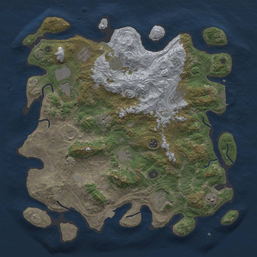 Rust Map: Procedural Map, Size: 4300, Seed: 21688249, 17 Monuments