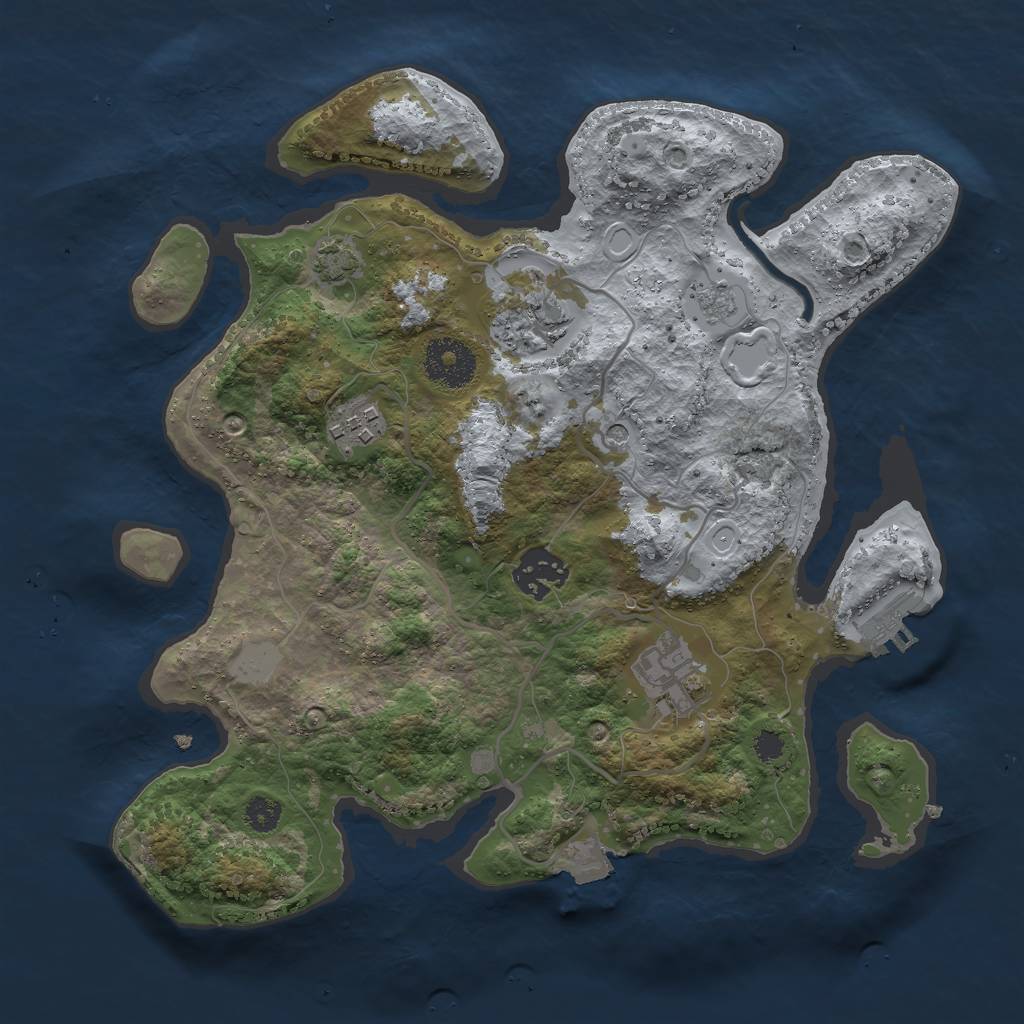 Rust Map: Procedural Map, Size: 3000, Seed: 1778183003, 11 Monuments