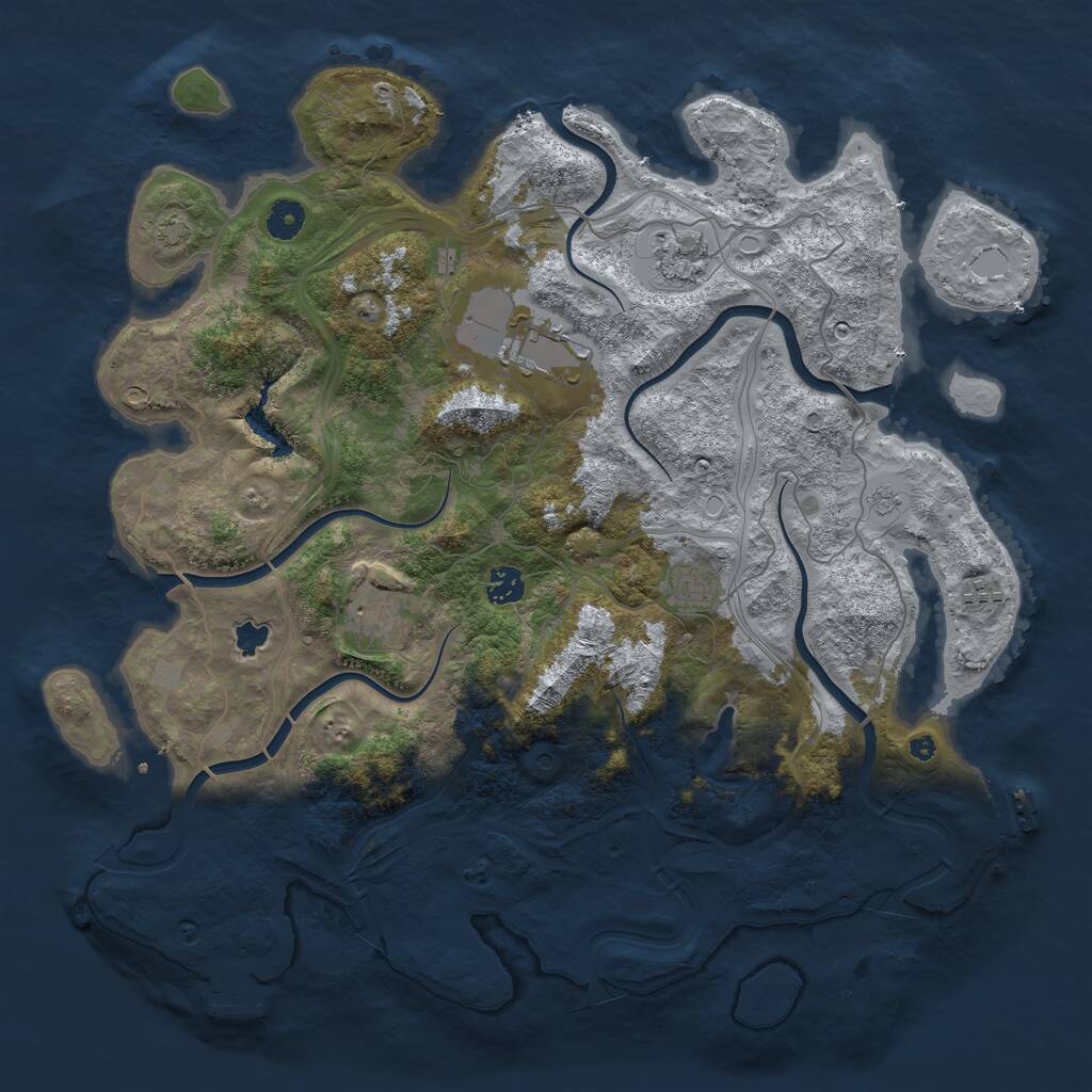 Rust Map: Procedural Map, Size: 4250, Seed: 34477409, 12 Monuments
