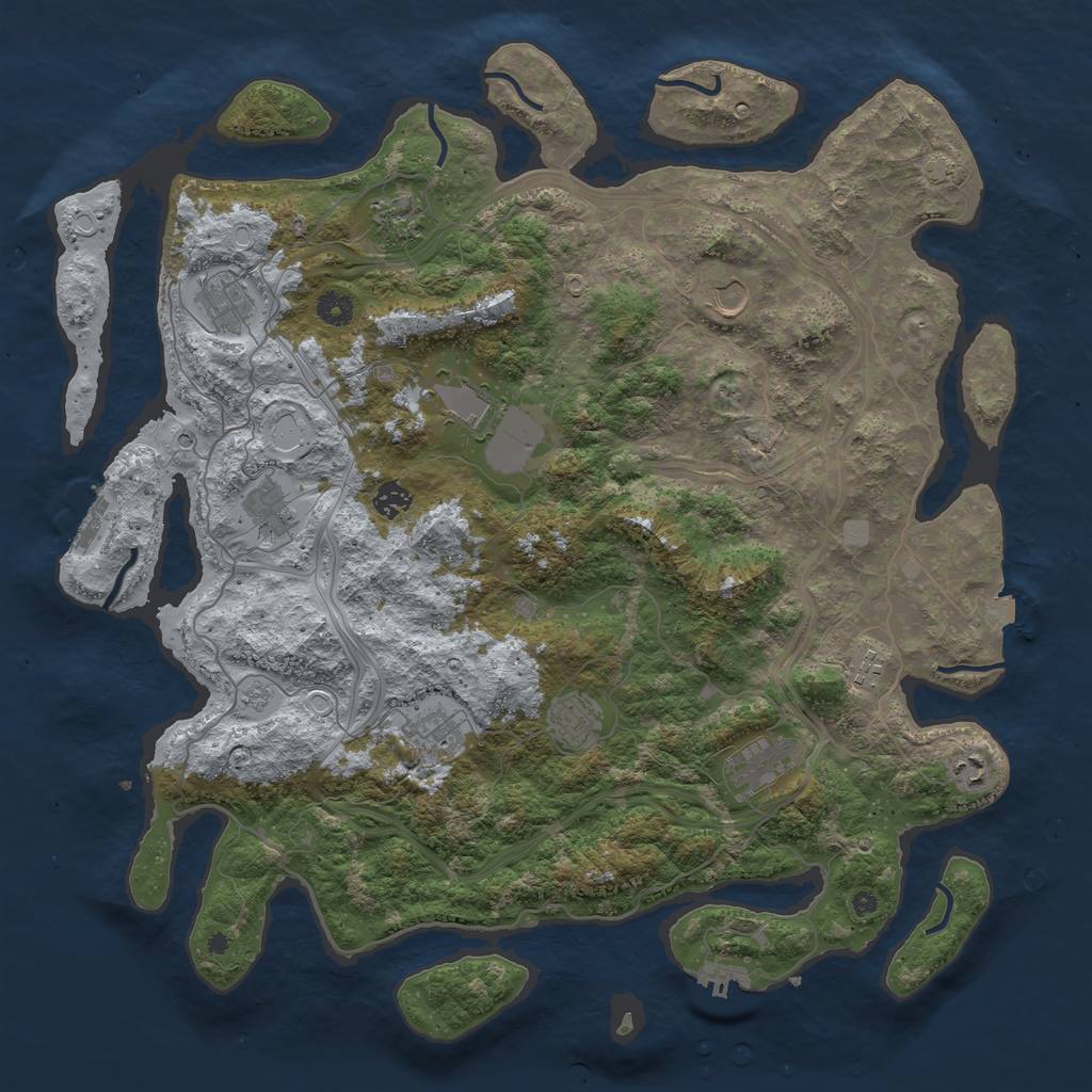 Rust Map: Procedural Map, Size: 4500, Seed: 375703840, 19 Monuments