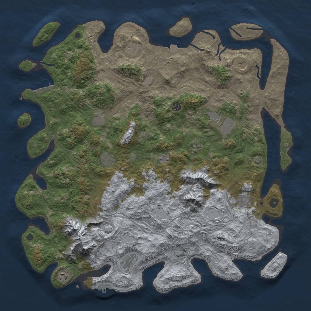 Rust Map: Procedural Map, Size: 5000, Seed: 56969, 19 Monuments