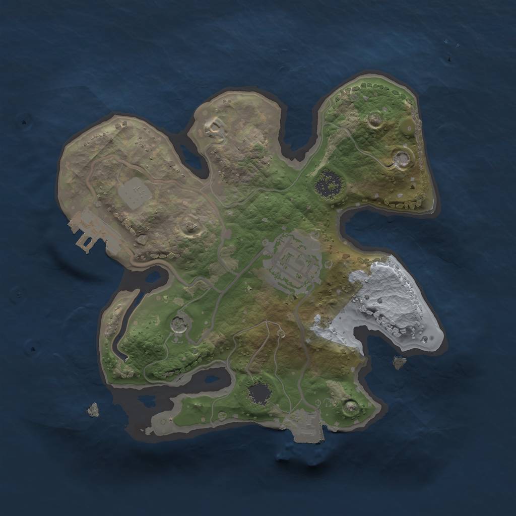 Rust Map: Procedural Map, Size: 2000, Seed: 1951740473, 6 Monuments