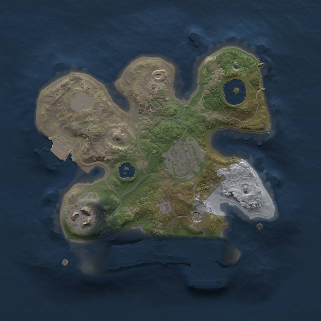 Rust Map: Procedural Map, Size: 2000, Seed: 1951740473, 5 Monuments