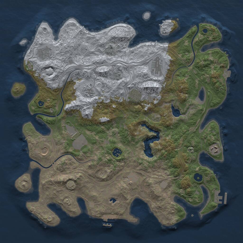 Rust Map: Procedural Map, Size: 4250, Seed: 27440, 16 Monuments