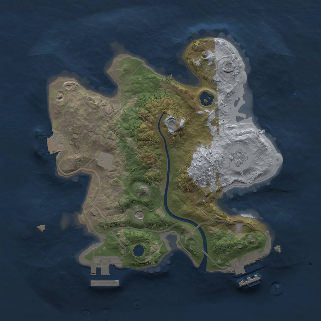Rust Map: Procedural Map, Size: 2300, Seed: 100099094, 5 Monuments
