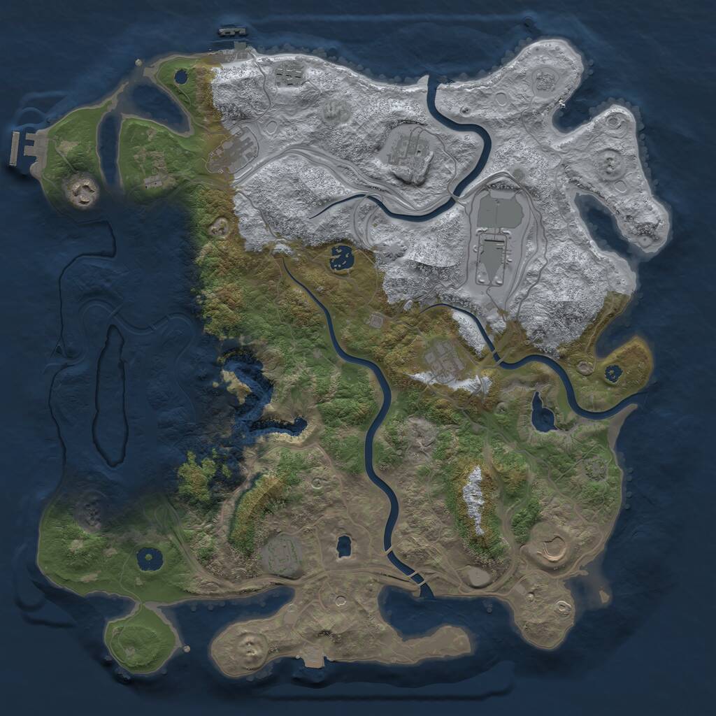 Rust Map: Procedural Map, Size: 4250, Seed: 1382594652, 15 Monuments