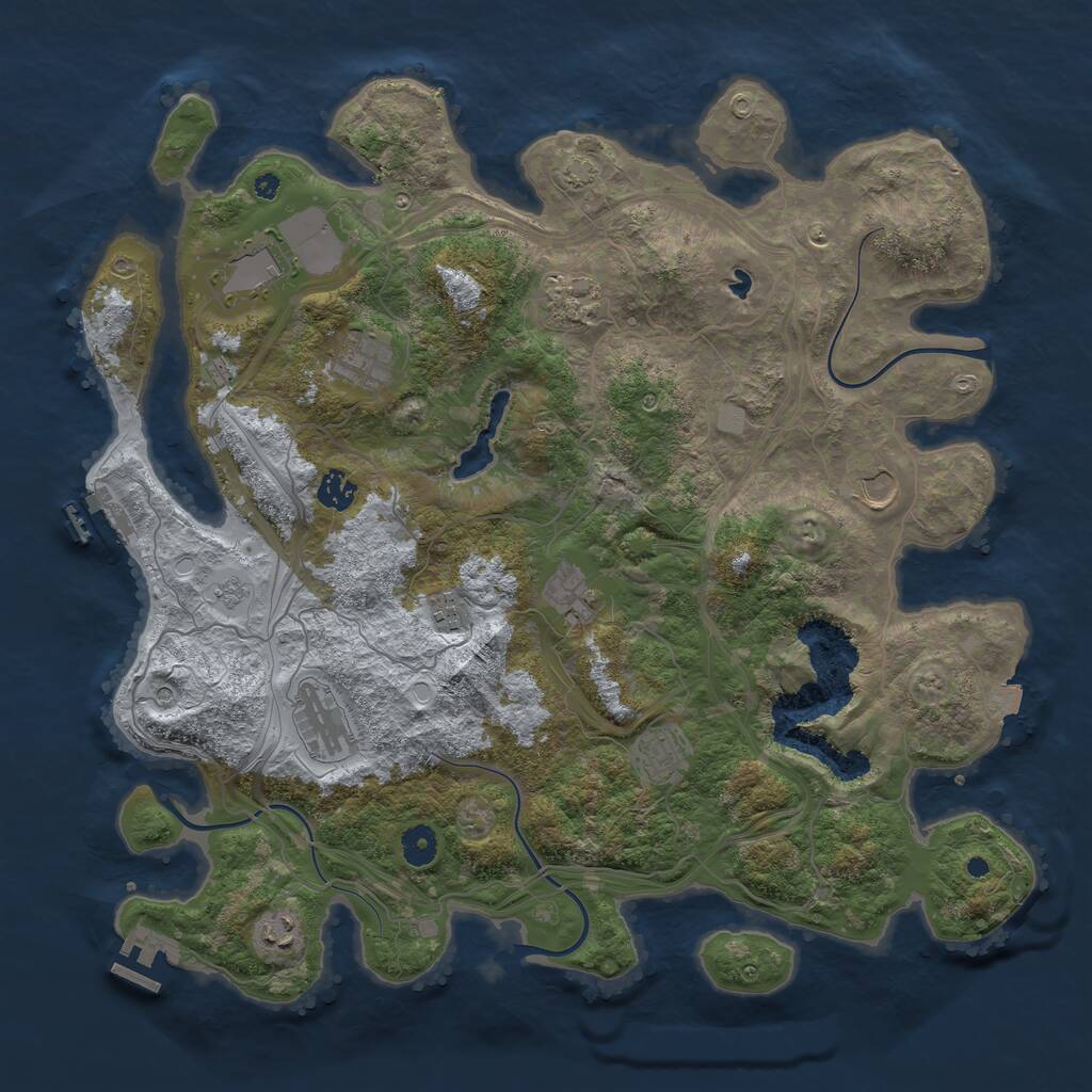 Rust Map: Procedural Map, Size: 4250, Seed: 46816468, 16 Monuments