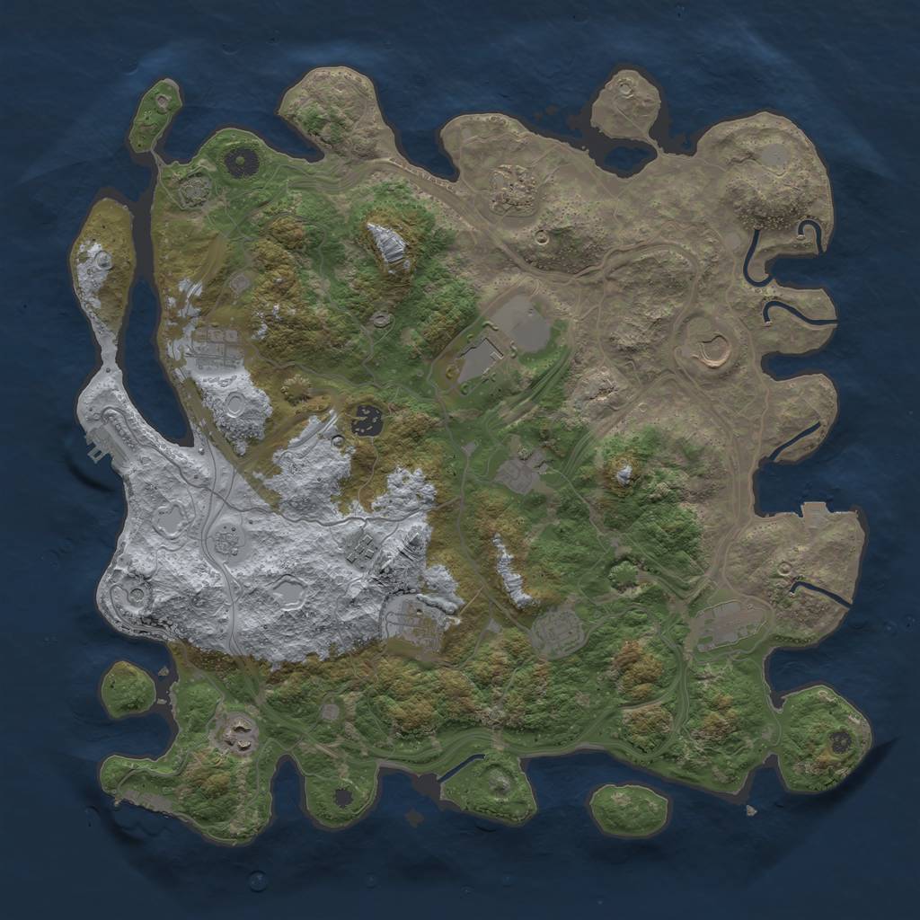 Rust Map: Procedural Map, Size: 4250, Seed: 46816468, 19 Monuments