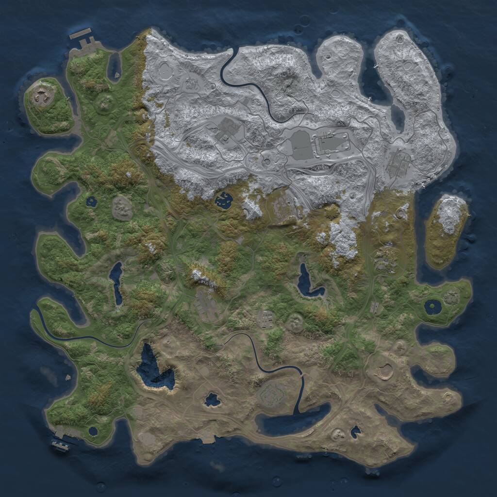 Rust Map: Procedural Map, Size: 4500, Seed: 2179472, 17 Monuments