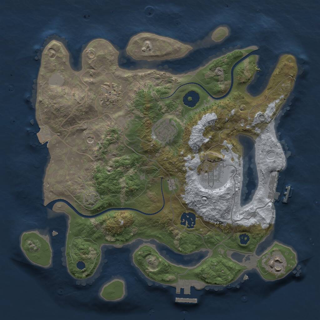 Rust Map: Procedural Map, Size: 3000, Seed: 245370248, 10 Monuments