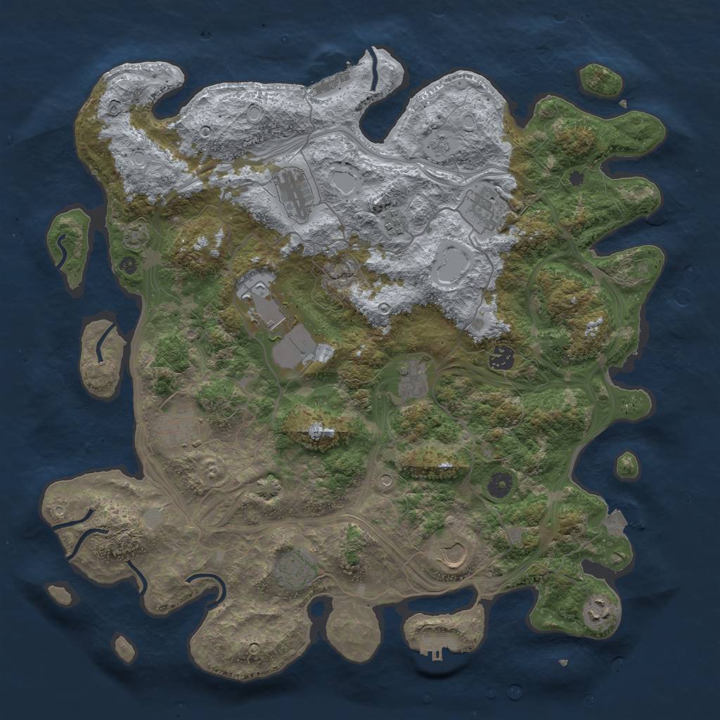 Rust Map: Procedural Map, Size: 4250, Seed: 345689111, 18 Monuments