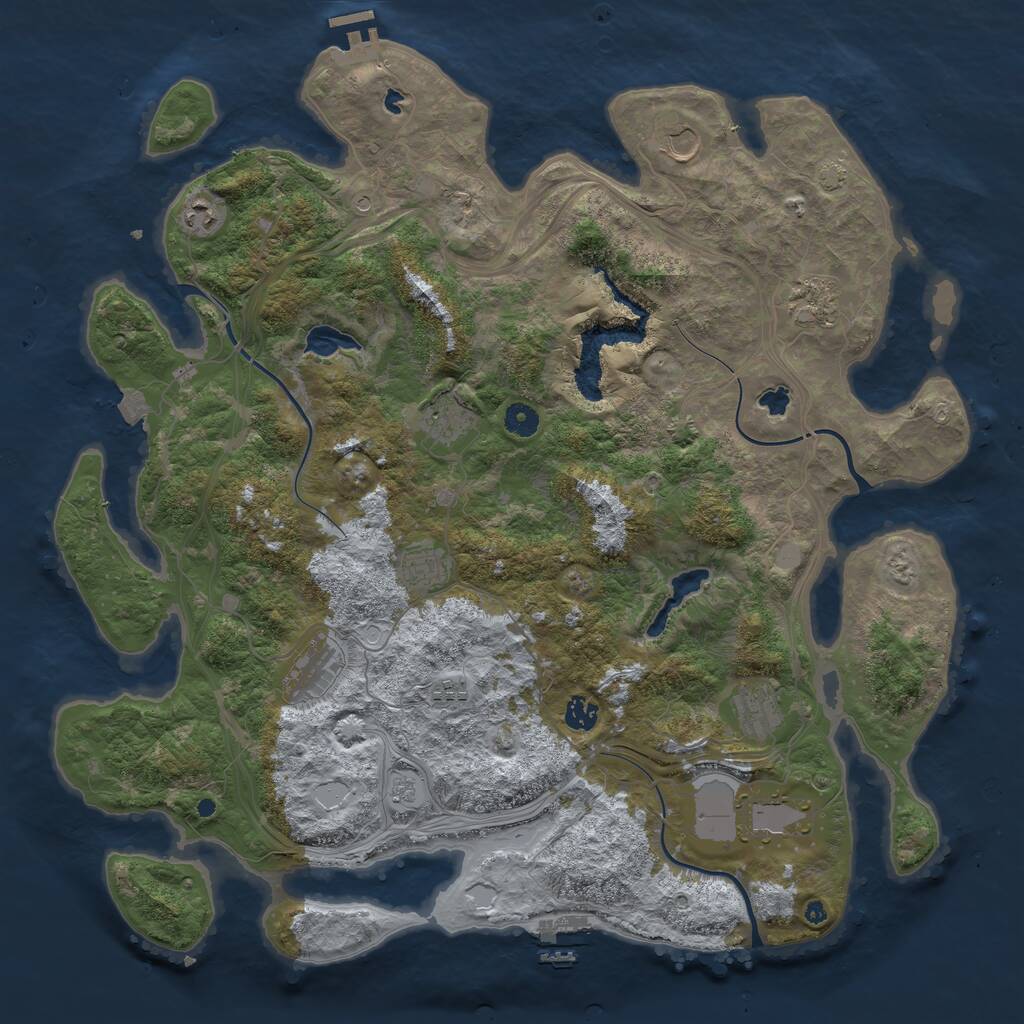 Rust Map: Procedural Map, Size: 4550, Seed: 102887098, 16 Monuments
