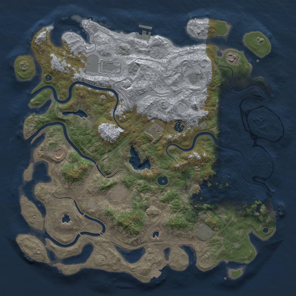 Rust Map: Procedural Map, Size: 4500, Seed: 196638377, 15 Monuments