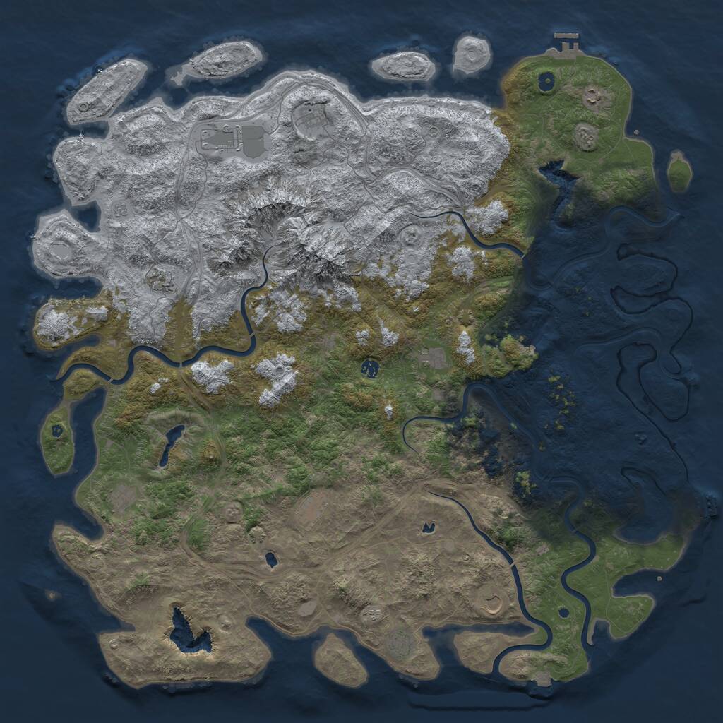 Rust Map: Procedural Map, Size: 6000, Seed: 514795848, 17 Monuments